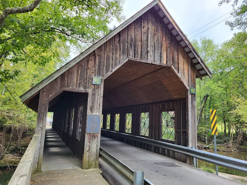 Emert's Cove Historic Covered Bridge historical landmark in Pittman Center, TN