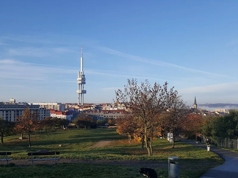 Parukářka Park mountain peak in Vinohrady, CZ