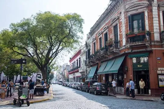 Plaza Dorrego city park in San Telmo, BA