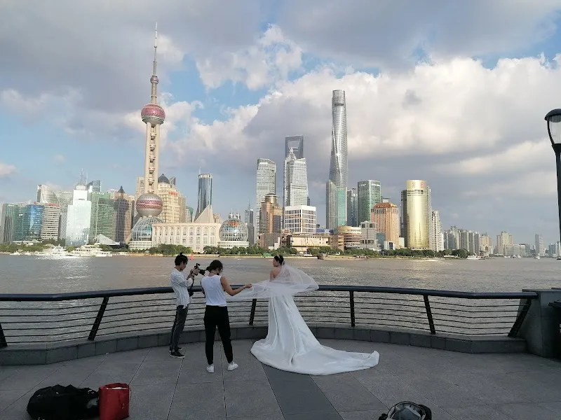 The Bund Waterfront Promenade park in Shanghai, SH