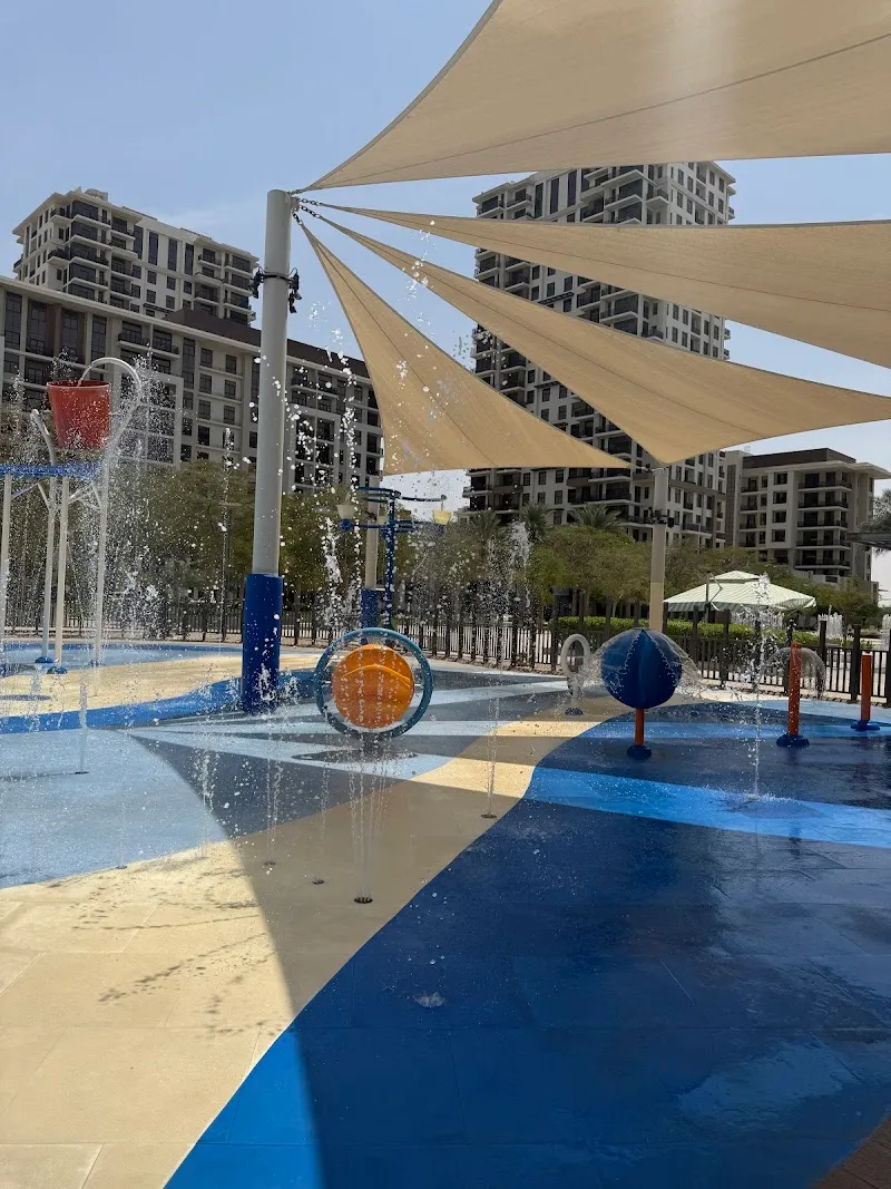 Town Square Splash Pad water park in The Springs, Dubai