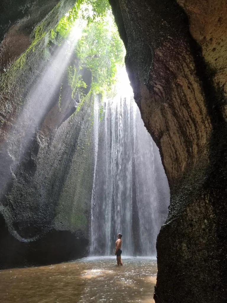 Tukad Cepung Waterfall tourist attraction in Bangli, Bali